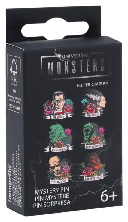 Universal Monsters présentoir pin's émaillés Floral Tattoo Mystery Blind (12)