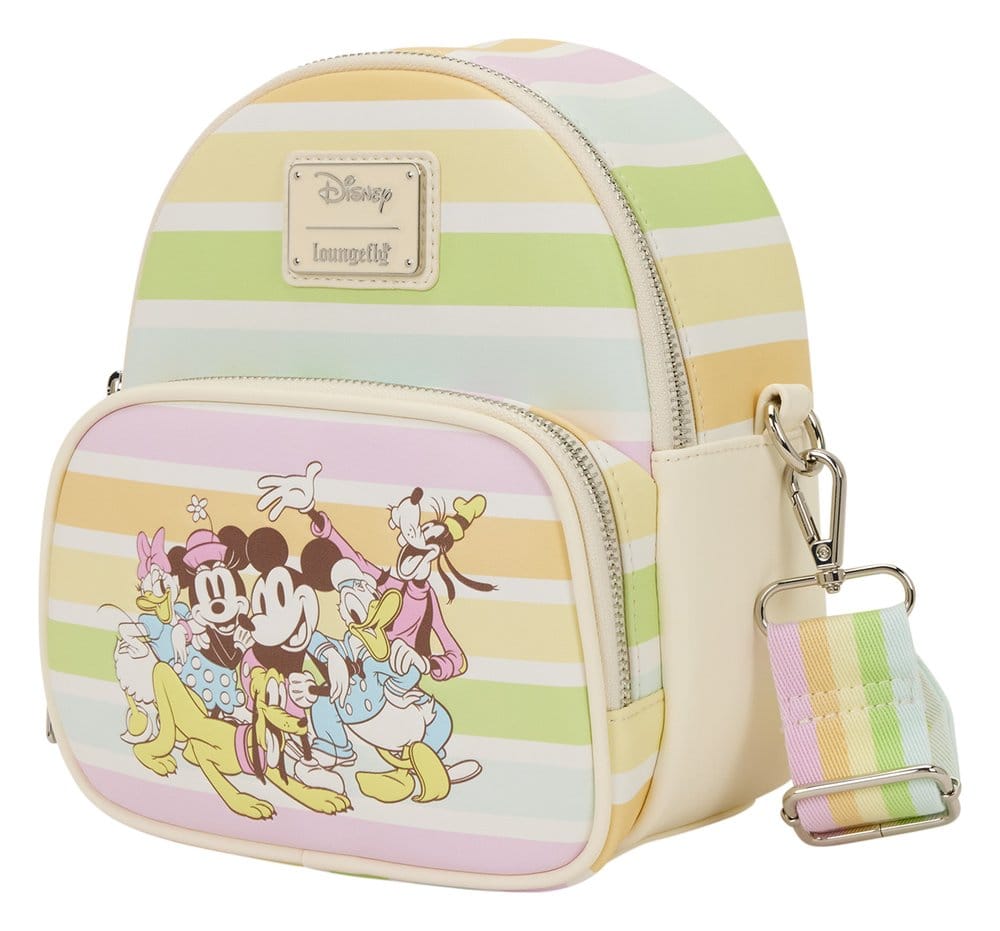 Disney by Loungefly sac à bandoulière Mickey and Friends Rainbow Stribes
