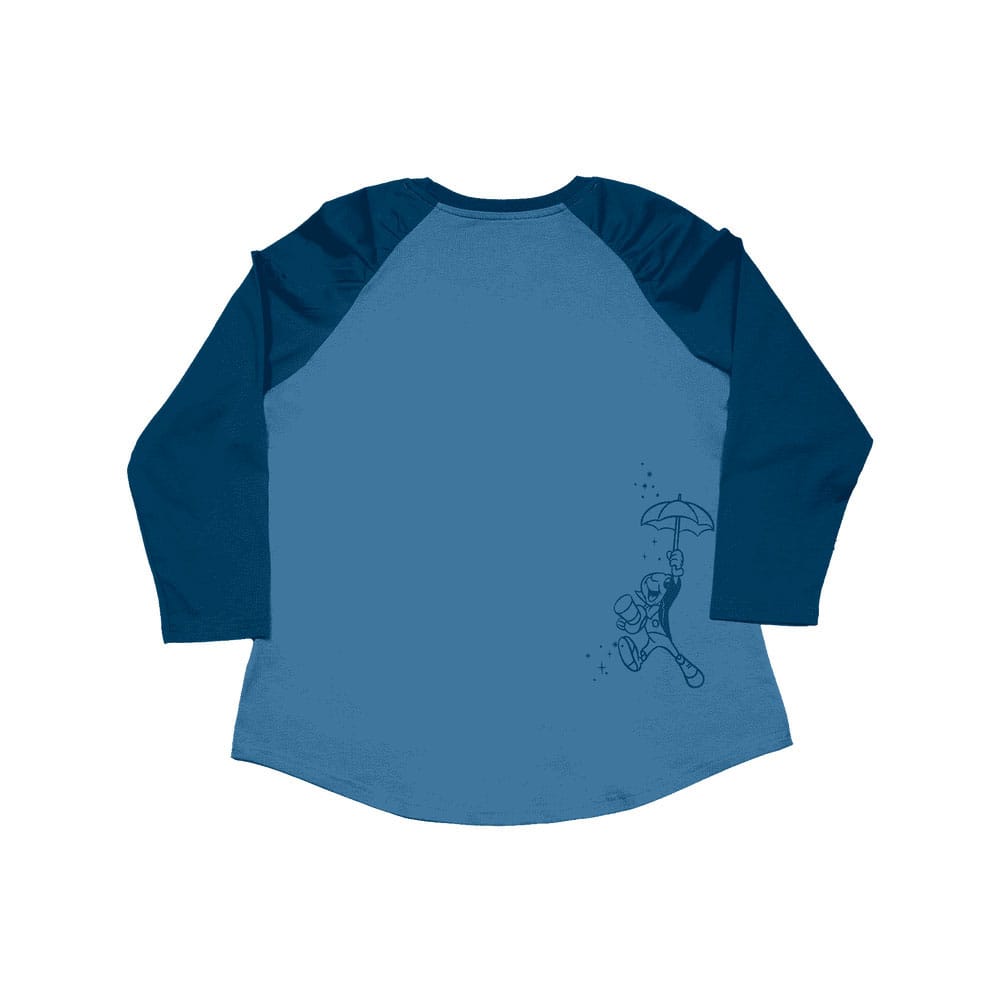 Pinocchio by Loungefly Tee T-Shirt Unisexe Blue Fairy Shirred Raglan (XL)