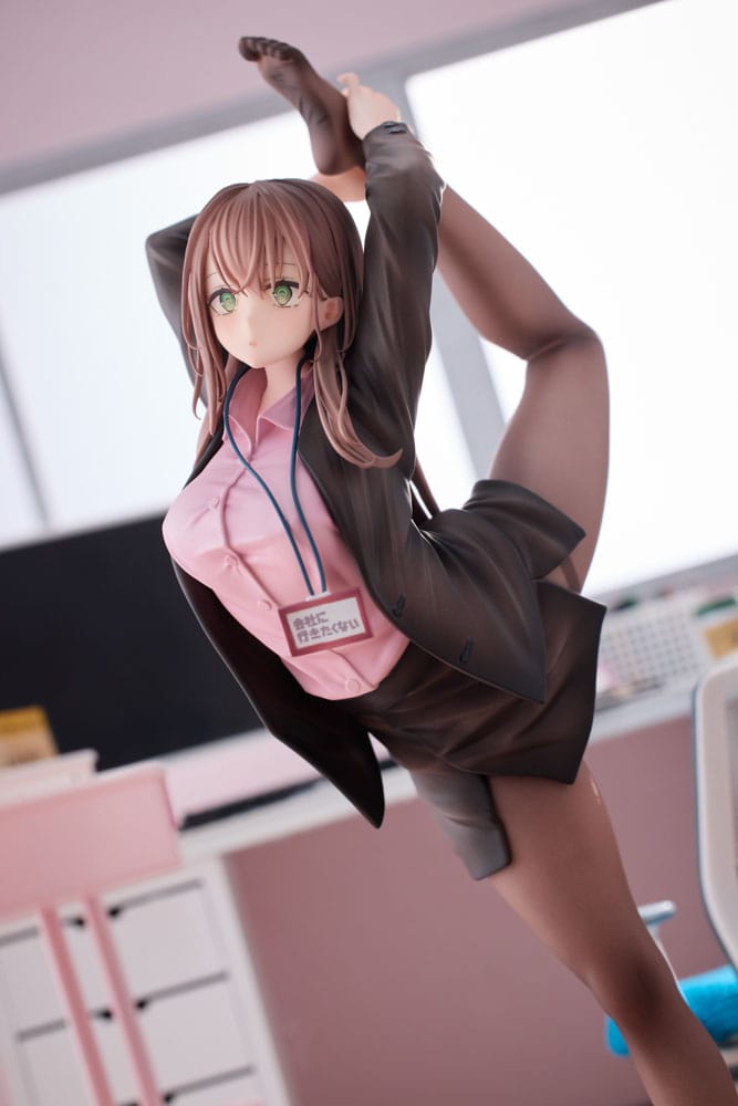 Original Character statuette PVC 1/6 OL-chan Who Doesn't Want to Go to Work Pink Ver. 26 cm