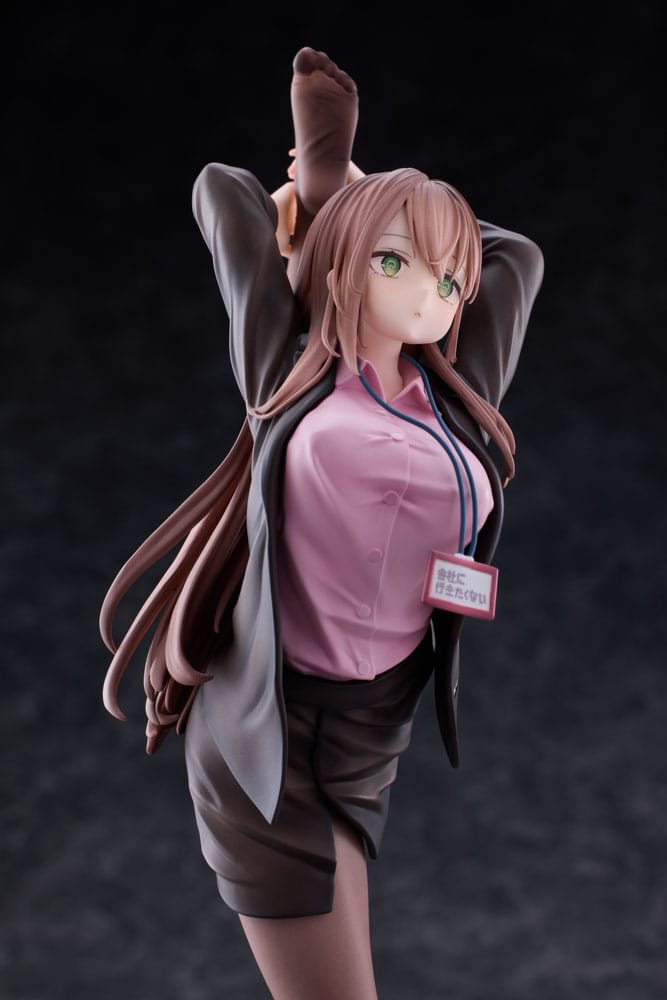 Original Character statuette PVC 1/6 OL-chan Who Doesn't Want to Go to Work Pink Ver. 26 cm