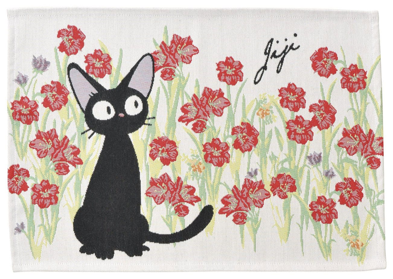 Kiki la petite sorcière set de table en tissu Jiji Red Flowers