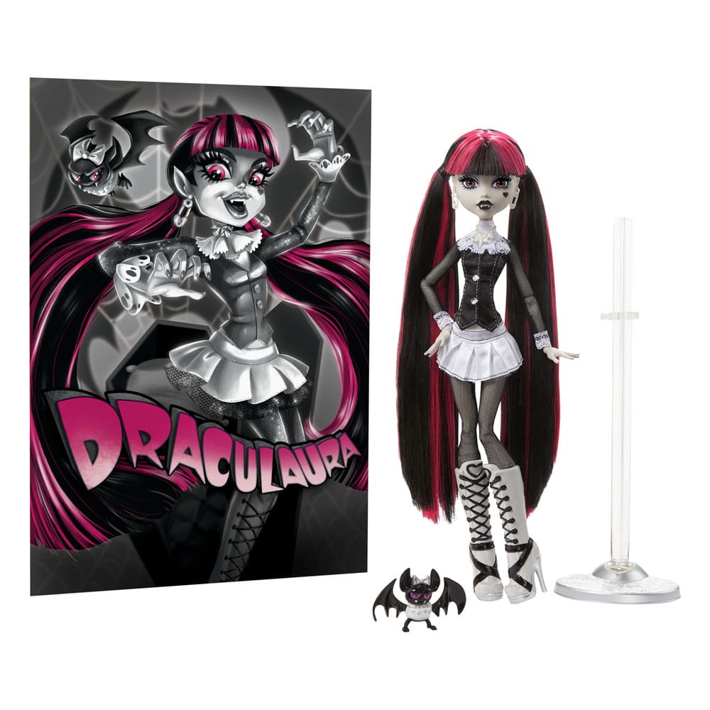 Monster High poupée Reel Drama Draculaura en Noir et Blanc