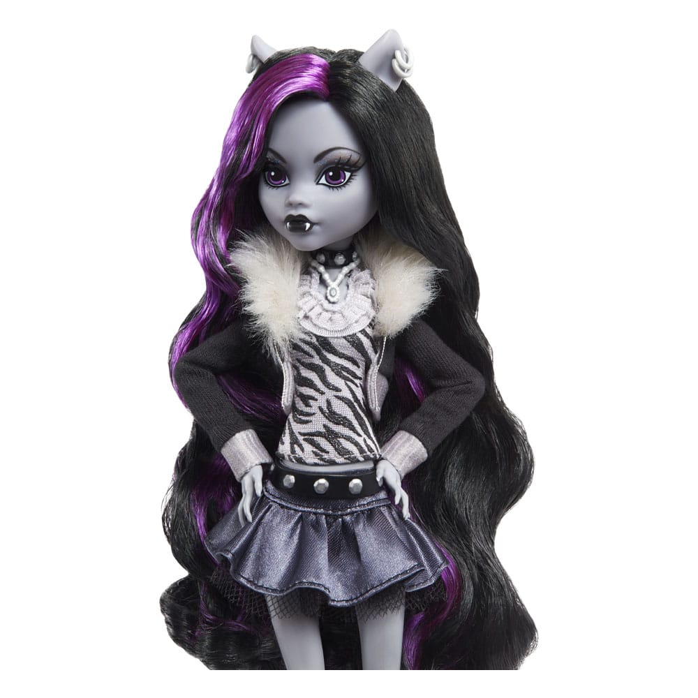 Monster High poupée Reel Drama Clawdeen Wolf en Noir et Blanc