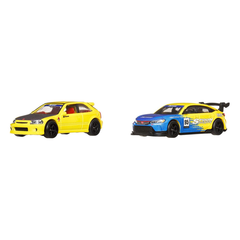 Hot Wheels Premium pack 2 véhicules métal Car Culture 1/64 '99 Honda Civic Type R (EK9) & Honda Civic Type R