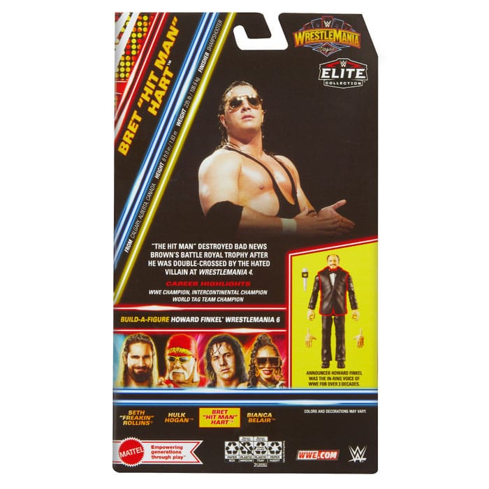 WWE WrestleMania Elite Collection figurine Bret "Hit Man" Hart 15 cm