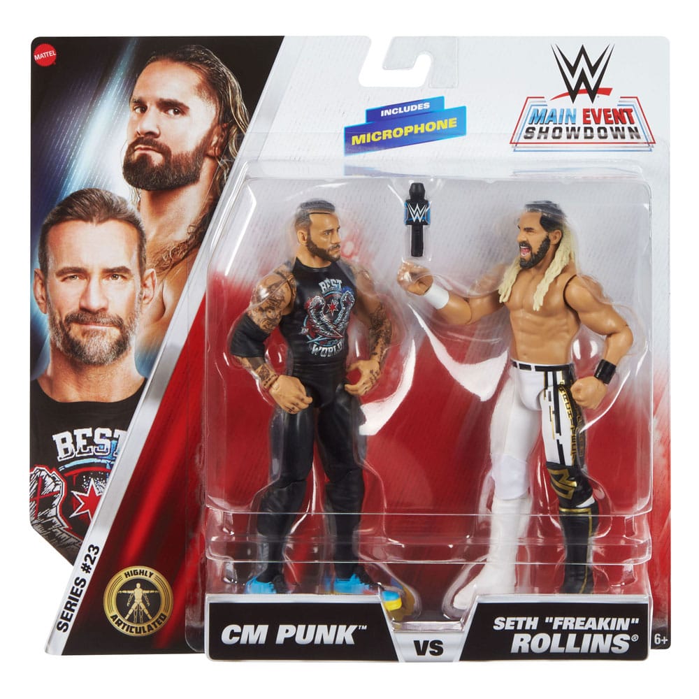 WWE Main Event Showdown figurines CM Punk vs Seth "Freakin" Rollins 2-Pack 15 cm