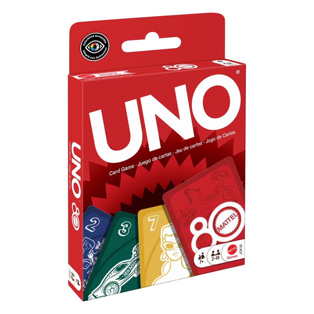 Mattel 80th Anniversary UNO jeux de cartes Ruby Red