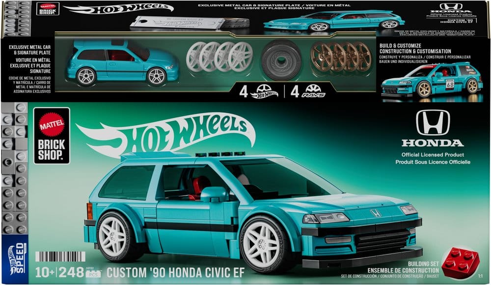 Hot Wheels Speed Series Mattel Brick Shop jeu de construction 1/32 Custom ’90 Honda Civic EF