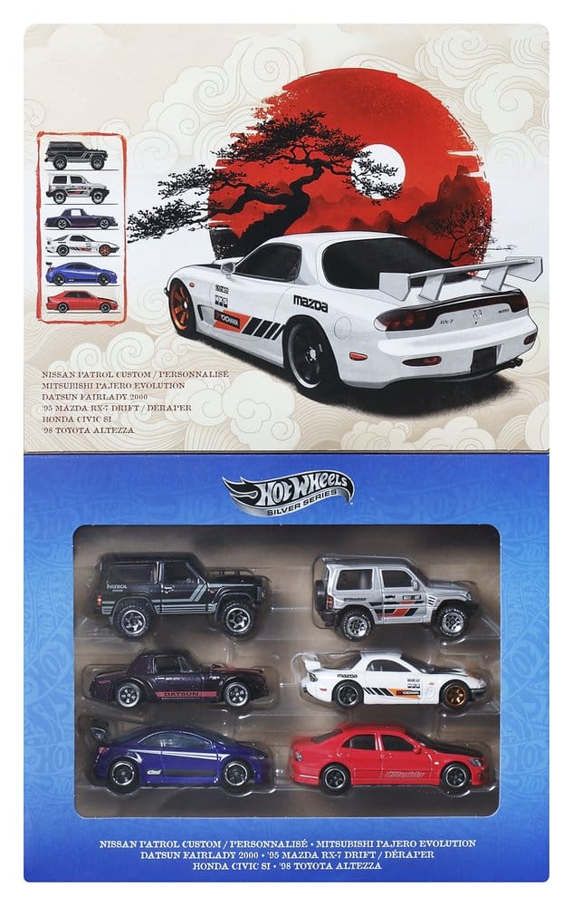 Hot Wheels Silver Series pack 6 véhicules Die-Cast 1/64 Streets of Japan