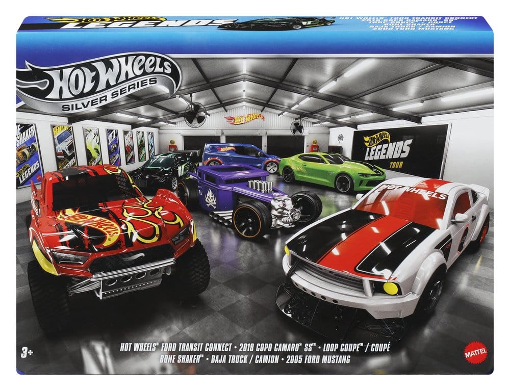 Hot Wheels Silver Series pack 6 véhicules Die-Cast 1/64 Legends