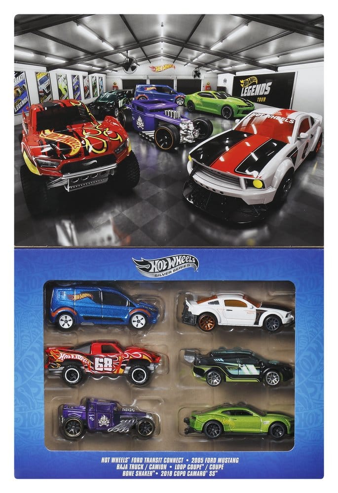 Hot Wheels Silver Series pack 6 véhicules Die-Cast 1/64 Legends