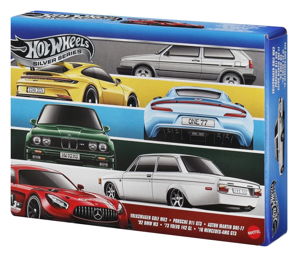Hot Wheels Silver Series pack 6 véhicules Die-Cast 1/64 Euro Style