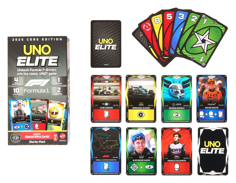 Formula 1 UNO Jeu de cartes Elite F1 Starter-Set