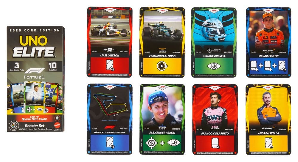 Formula 1 UNO Jeu de cartes Elite F1 Booster-Set
