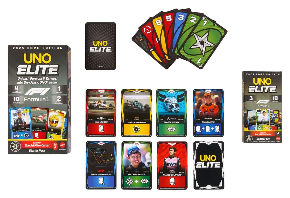 Formula 1 UNO Jeu de cartes Elite F1 Booster-Set
