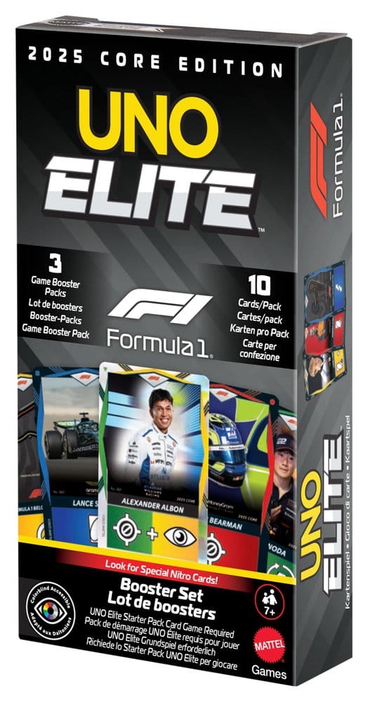 Formula 1 UNO Jeu de cartes Elite F1 Booster-Set
