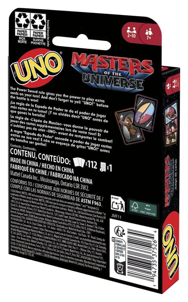 Masters of the Universe 2026 Movie UNO Jeu de cartes
