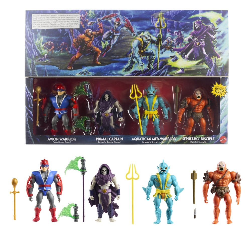 Masters of the Universe Origins pack 4 figurines Battle for Subternia 14 cm