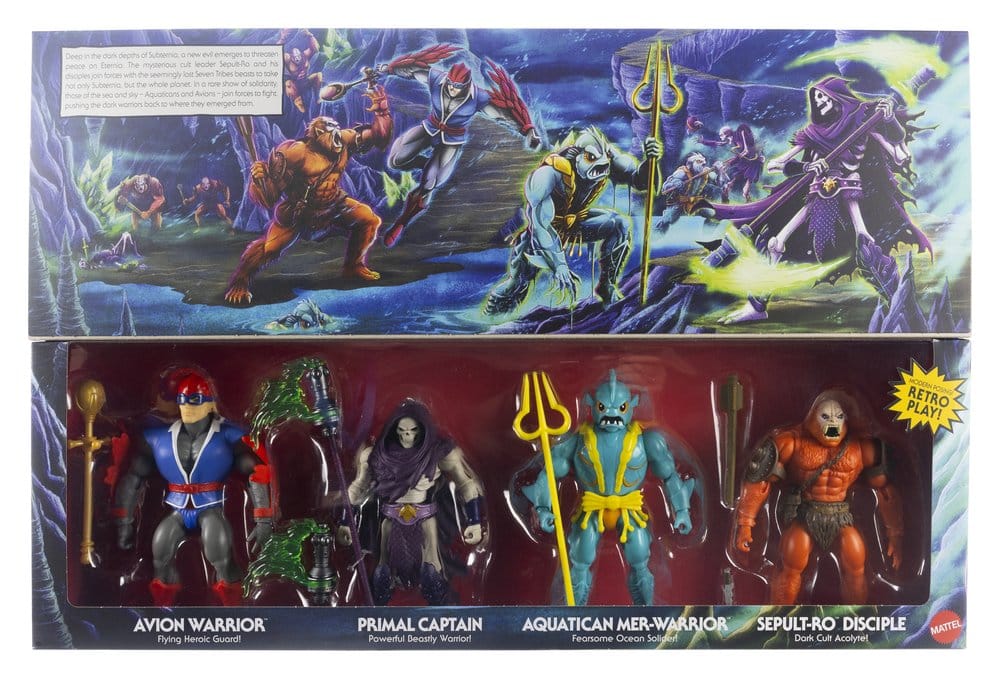 Masters of the Universe Origins pack 4 figurines Battle for Subternia 14 cm