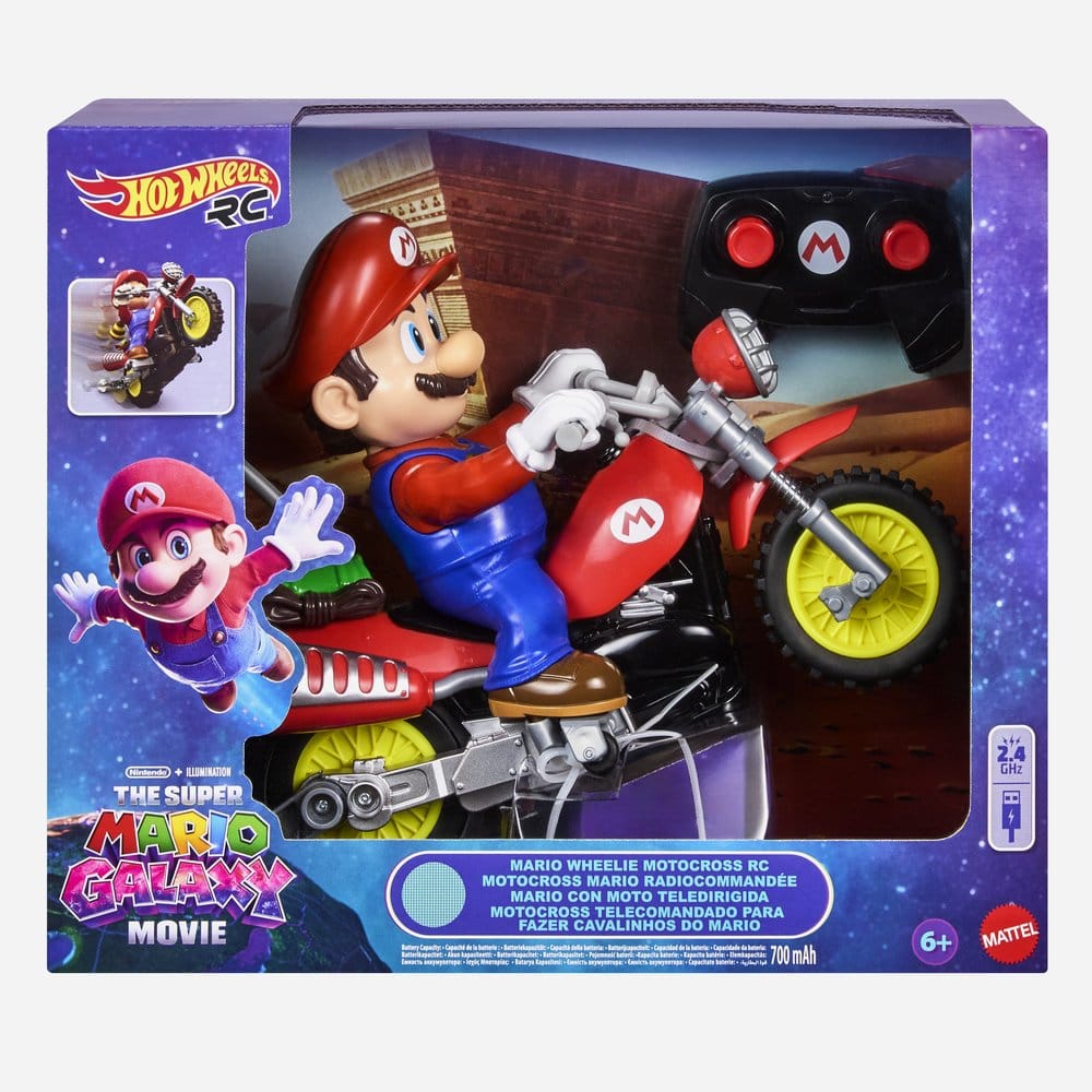 Super Mario Galaxy, le film Hot Wheels véhicule radiocommandé Mario Wheelie Motocross