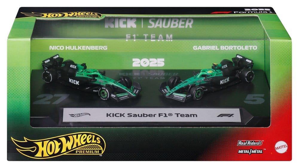 Formule 1 Hot Wheels Premium pack 2 véhicules Die-Cast 1/64 KICK Sauber Team