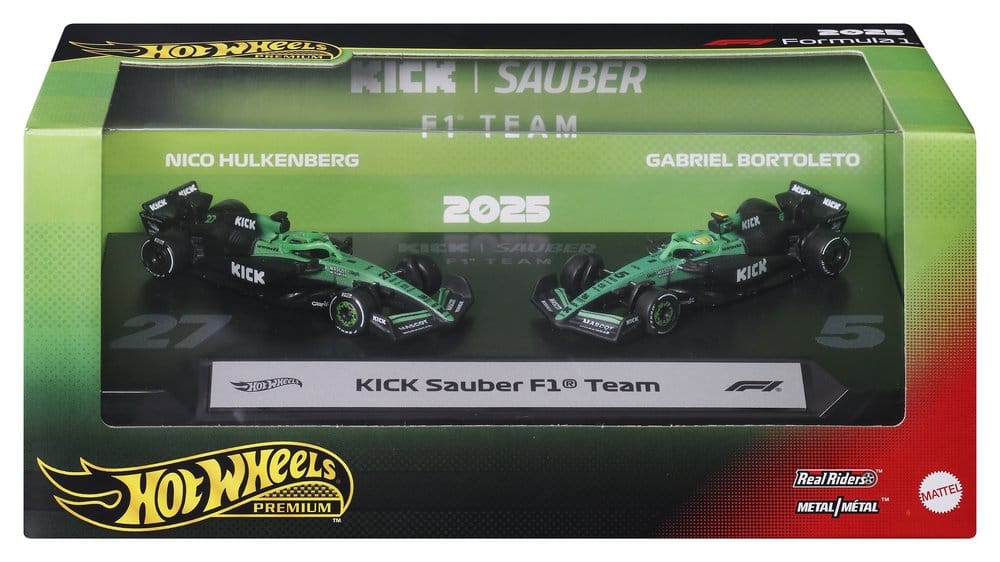 Formule 1 Hot Wheels Premium pack 2 véhicules Die-Cast 1/64 KICK Sauber Team