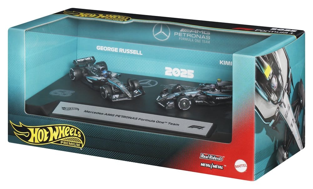 Formule 1 Hot Wheels Premium pack de 2 véhicules Die-Cast 1:64 Team Mercedes-AMG PETRONAS