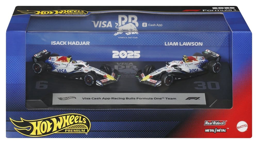 Formule 1 Hot Wheels Premium pack de 2 véhicules Die-Cast 1:64 Team Visa Cash App Racing Bulls