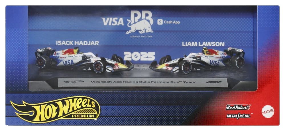 Formule 1 Hot Wheels Premium pack de 2 véhicules Die-Cast 1:64 Team Visa Cash App Racing Bulls