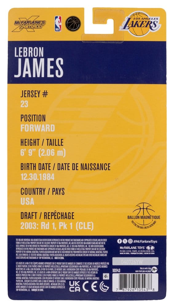 NBA SportsPicks figurine Lebron James (Los Angeles Lakers) 16 cm
