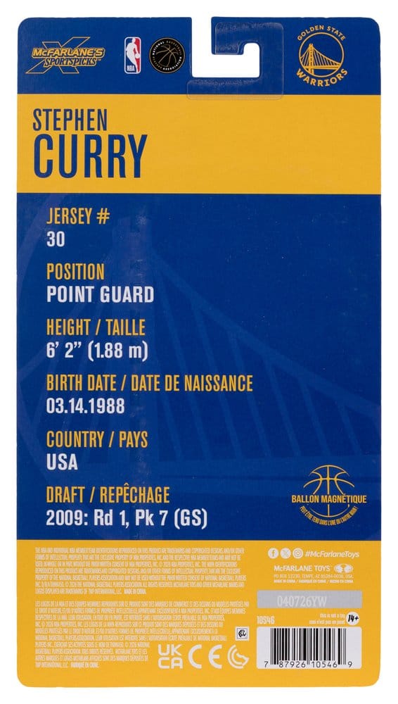 NBA SportsPicks figurine Stephen Curry (Golden State Warriors) 15 cm