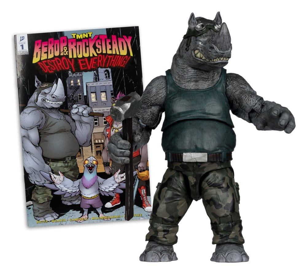 Tortues Ninja Page Punchers figurine Rocksteady 17 cm