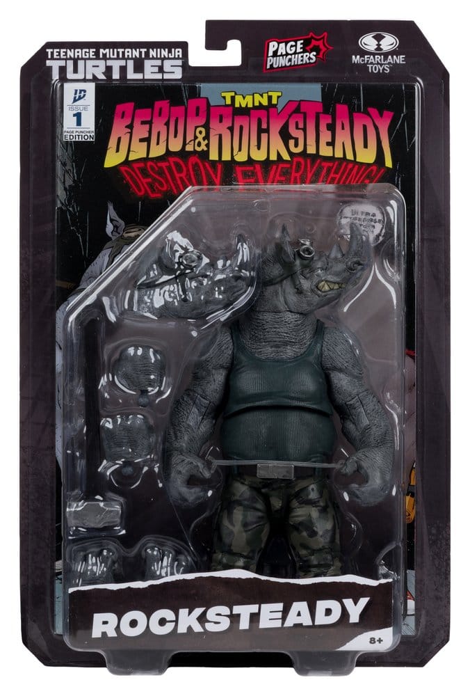 Tortues Ninja Page Punchers figurine Rocksteady 17 cm