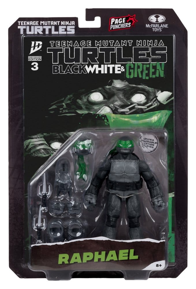 Tortues Ninja Page Punchers figurine Raphael (Black White & Green) (Red Platinum Edition) 13 cm