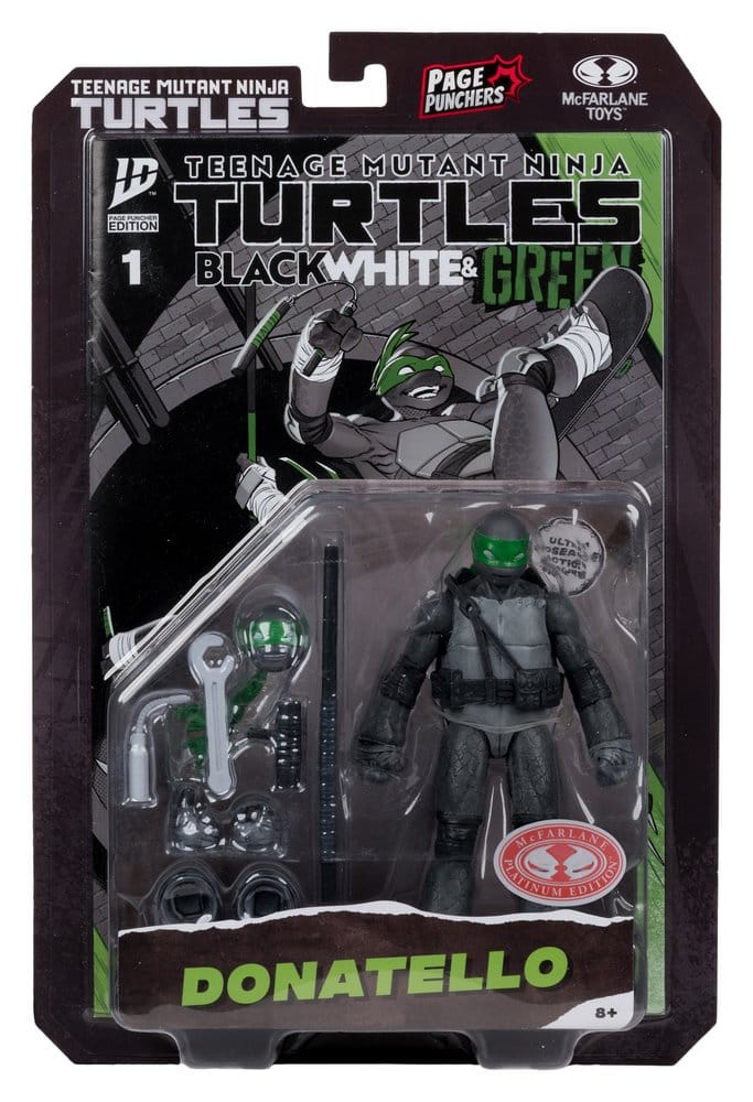 Tortues Ninja Page Punchers figurine Donatello (Black White & Green ) (Red Platinum Edition) 13 cm