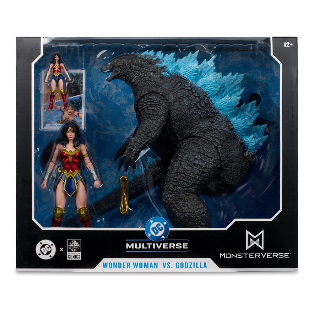 DC Justice League Monsterverse DC Multiverse pack de 2 figurines Wonder Woman Vs. Atomic Blast Godzilla 18 cm