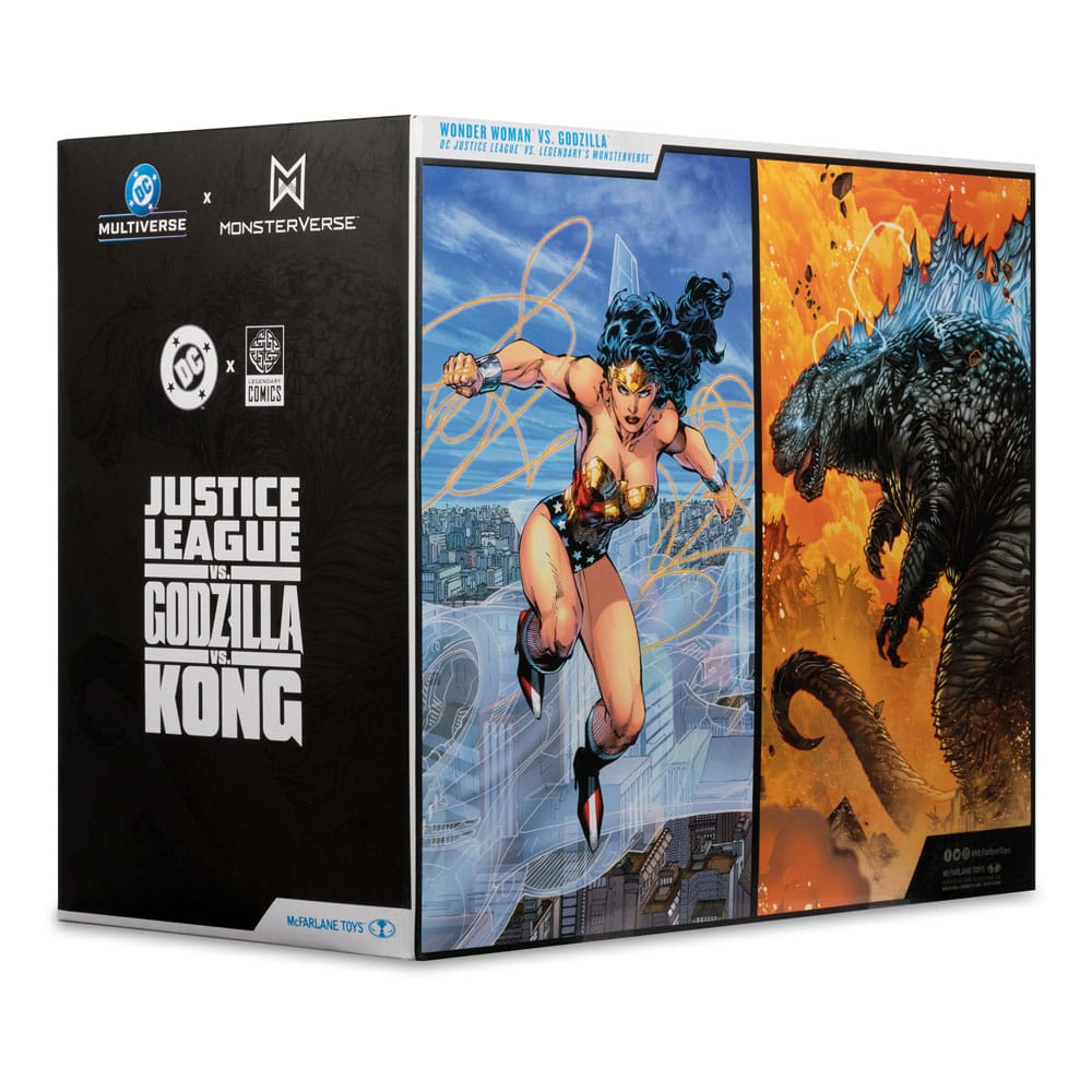 DC Justice League Monsterverse DC Multiverse pack de 2 figurines Wonder Woman Vs. Atomic Blast Godzilla 18 cm