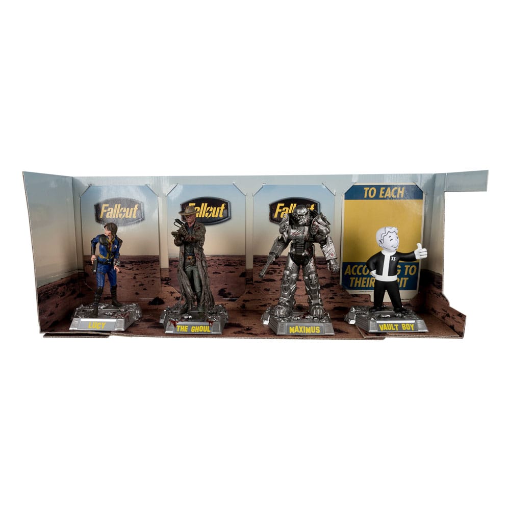 Fallout pack 4 statuettes PVC Movie Maniacs Lucy, Maximus, The Ghoul & Vault Boy 15 cm