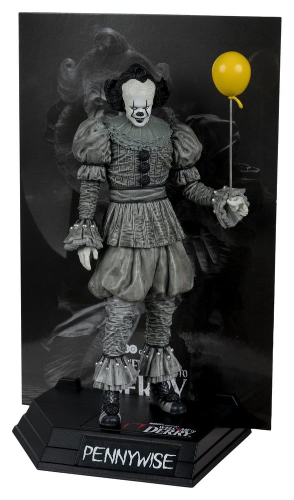 Ça Welcome to Derry Movie Maniacs figurine Pennywise (Black & White) 16 cm
