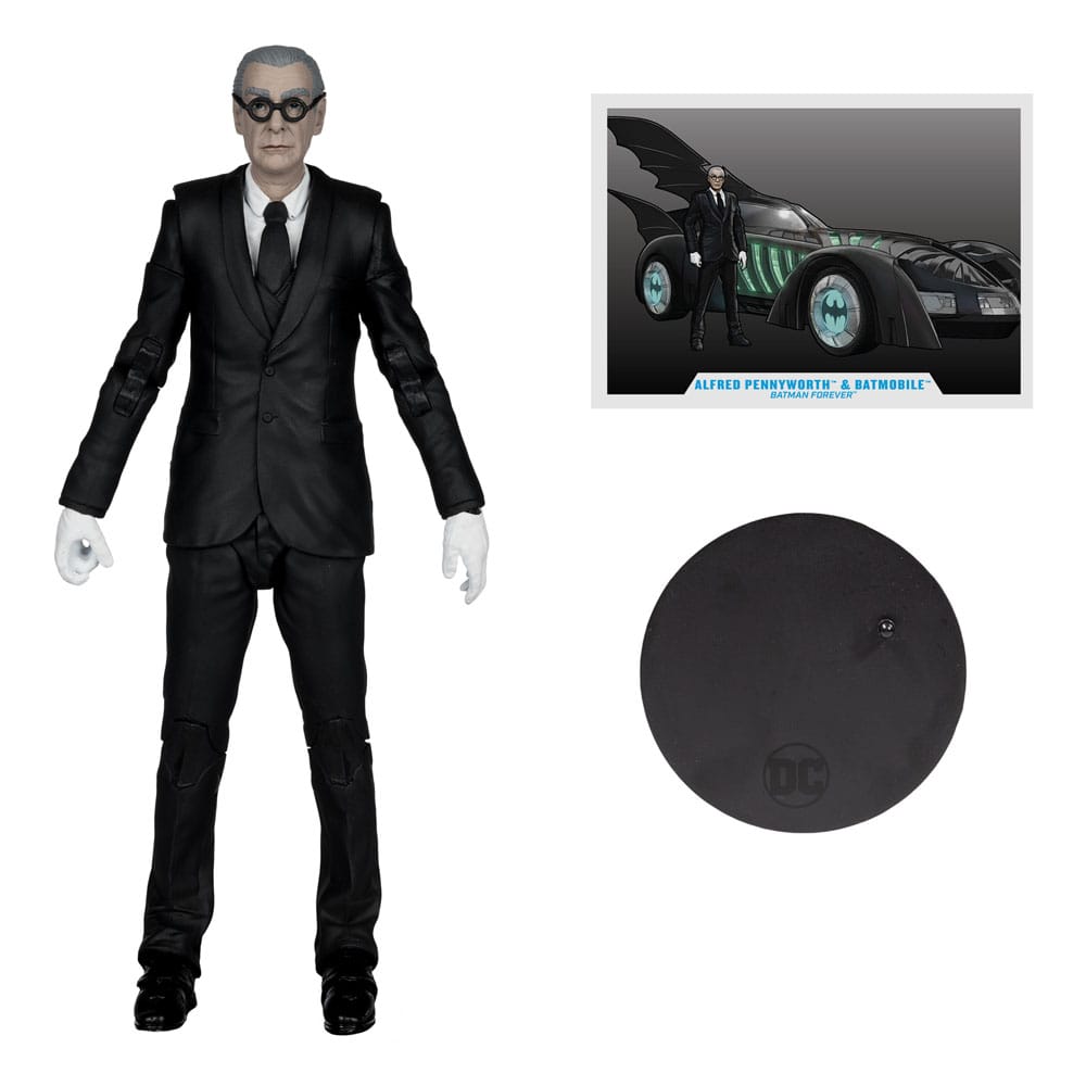 Batman Forever DC Multiverse figurine avec véhicule Alfred Pennyworth & Batmobile (Gold Label) 79 cm