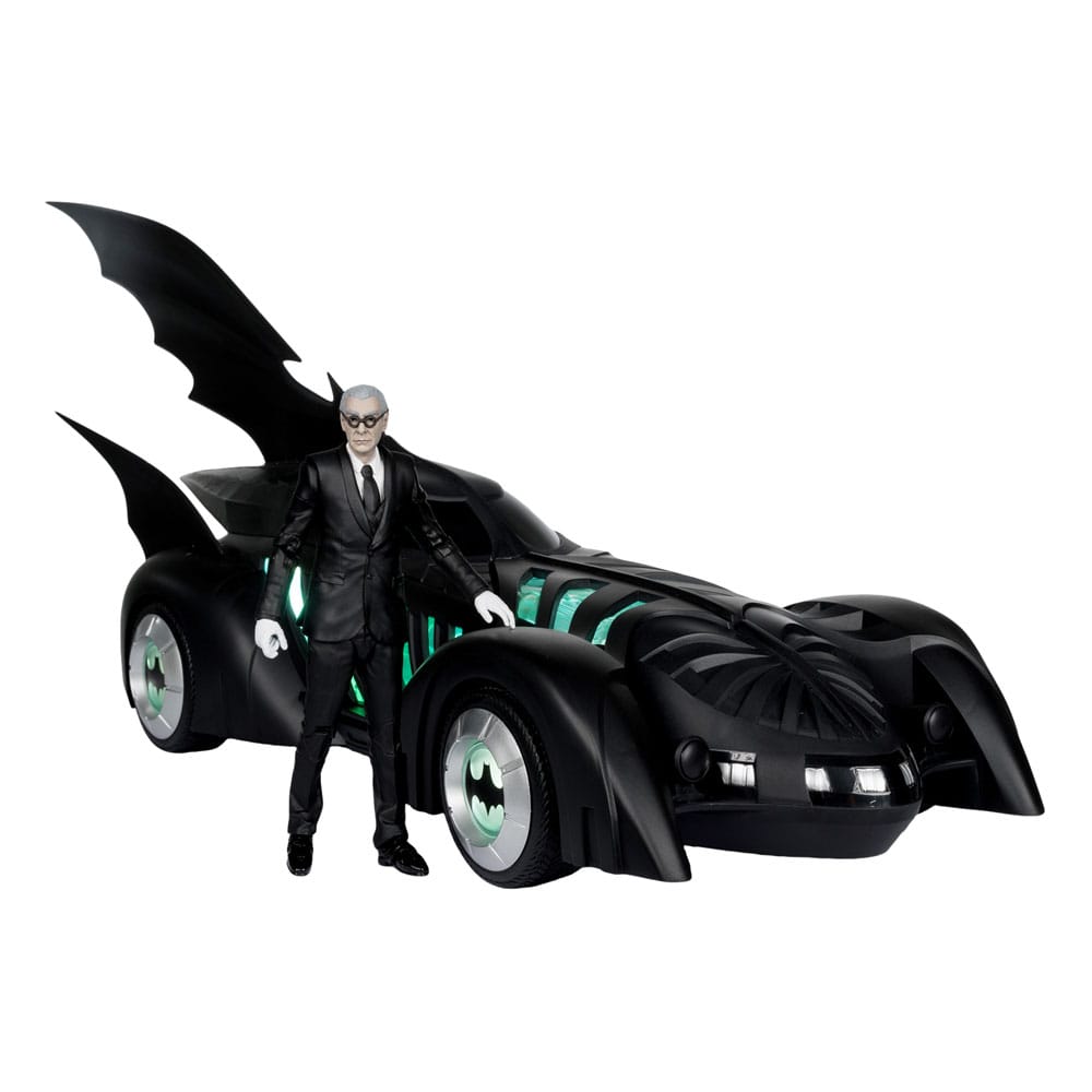 Batman Forever DC Multiverse figurine avec véhicule Alfred Pennyworth & Batmobile (Gold Label) 79 cm