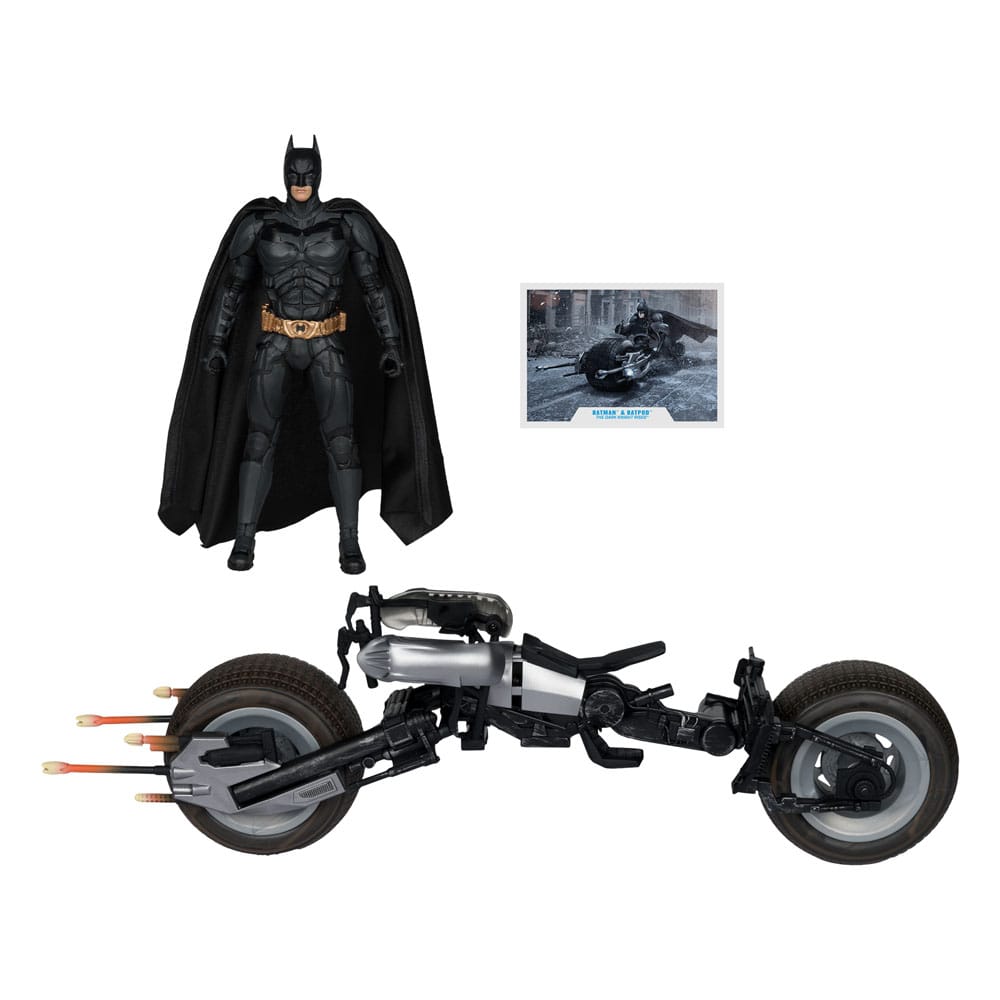 The Dark Knight DC Multiverse figurine avec véhicule Batman & The Batpod 18 cm