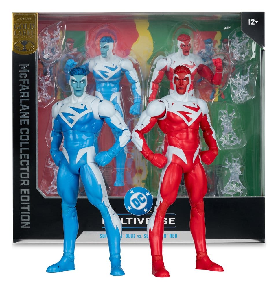 DC Multiverse pack 2 figurines Superman Blue vs. Superman Red (Gold Label) 18 cm