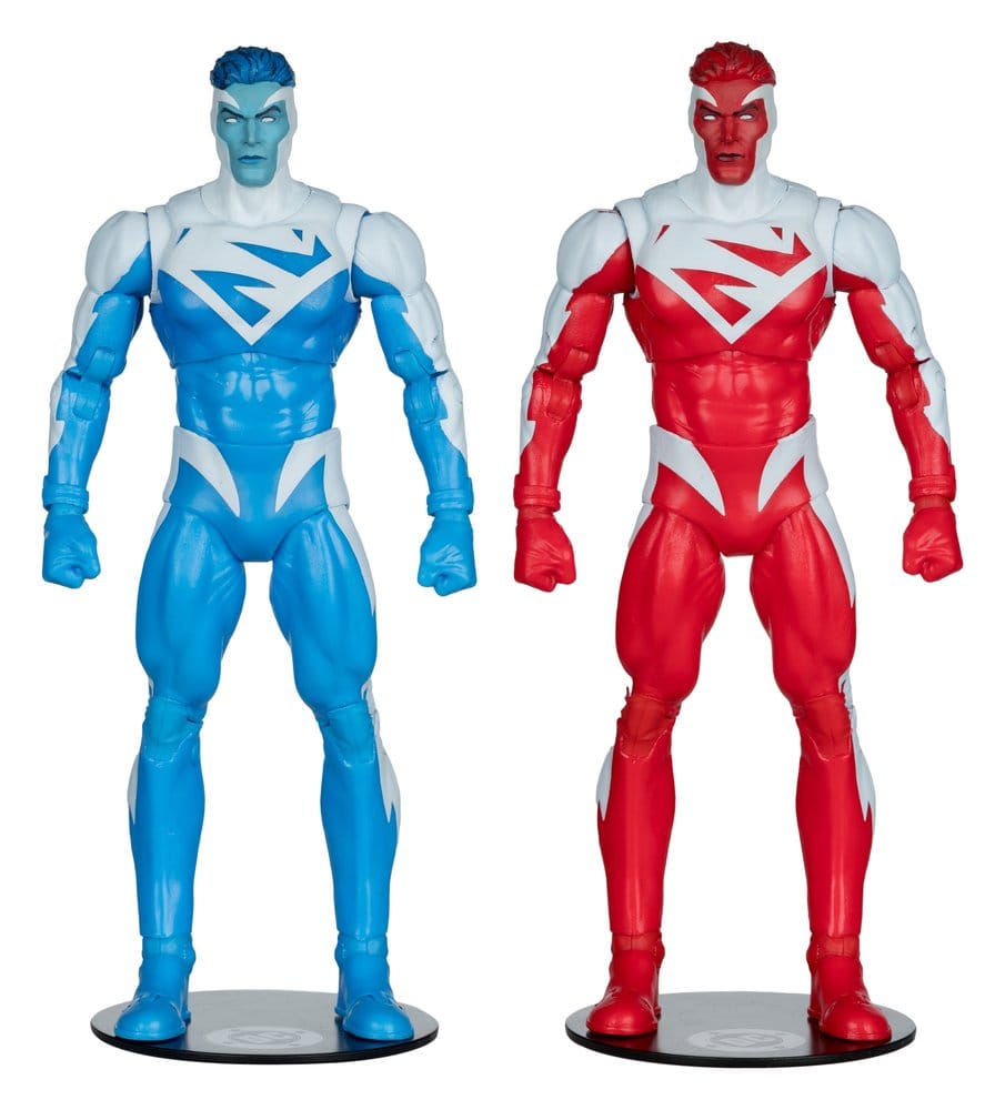 DC Multiverse pack 2 figurines Superman Blue vs. Superman Red (Gold Label) 18 cm