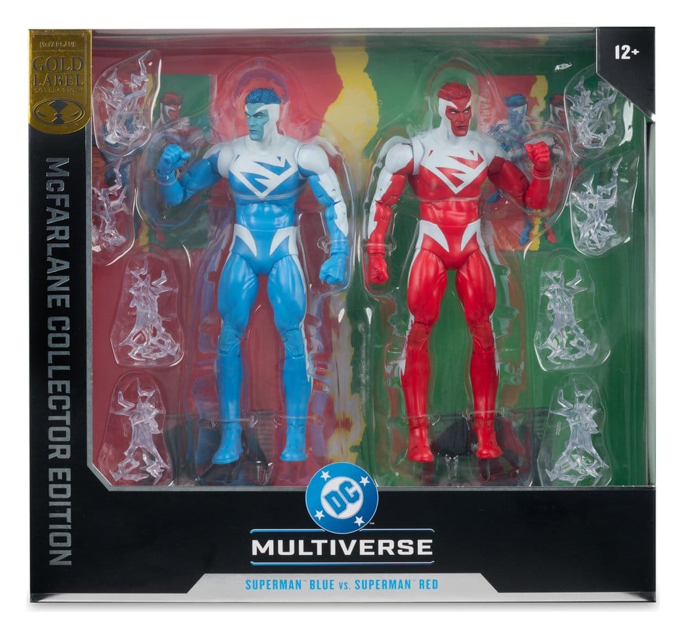DC Multiverse pack 2 figurines Superman Blue vs. Superman Red (Gold Label) 18 cm