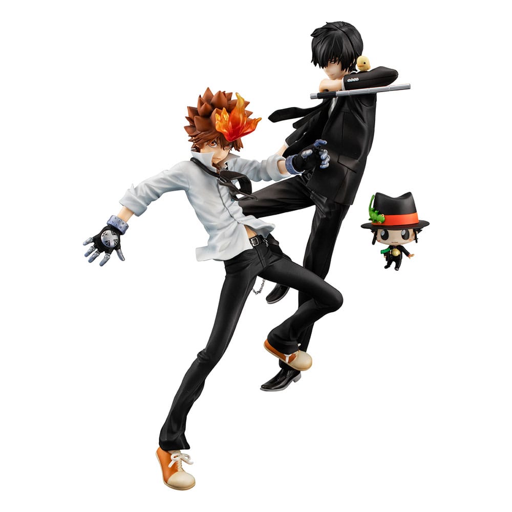 Katekyo Hitman Reborn! G.E.M. Series statuette PVC Tsunayoshi Sawada & Kyoya Hibari & Reborn Set 21 cm