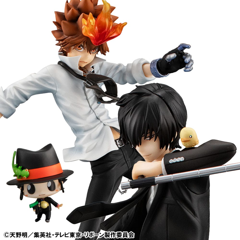 Katekyo Hitman Reborn! G.E.M. Series statuette PVC Tsunayoshi Sawada & Kyoya Hibari & Reborn Set 21 cm