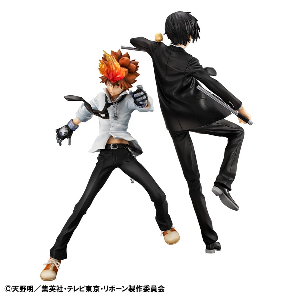 Katekyo Hitman Reborn! G.E.M. Series statuette PVC Tsunayoshi Sawada & Kyoya Hibari & Reborn Set 21 cm