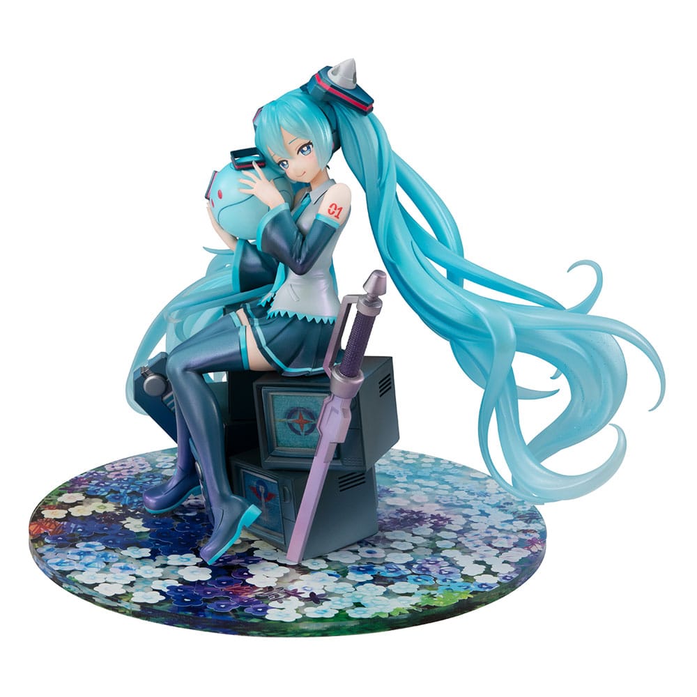 Mobile Suit Gundam x Hatsune Miku statuette PVC Lucrea Hatsune Miku x OO Gundam 45th Anniversary 17 cm
